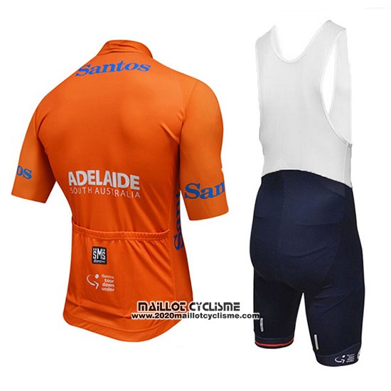 2018 Maillot Ciclismo Tour Down Under Santos Orange Manches Courtes et Cuissard